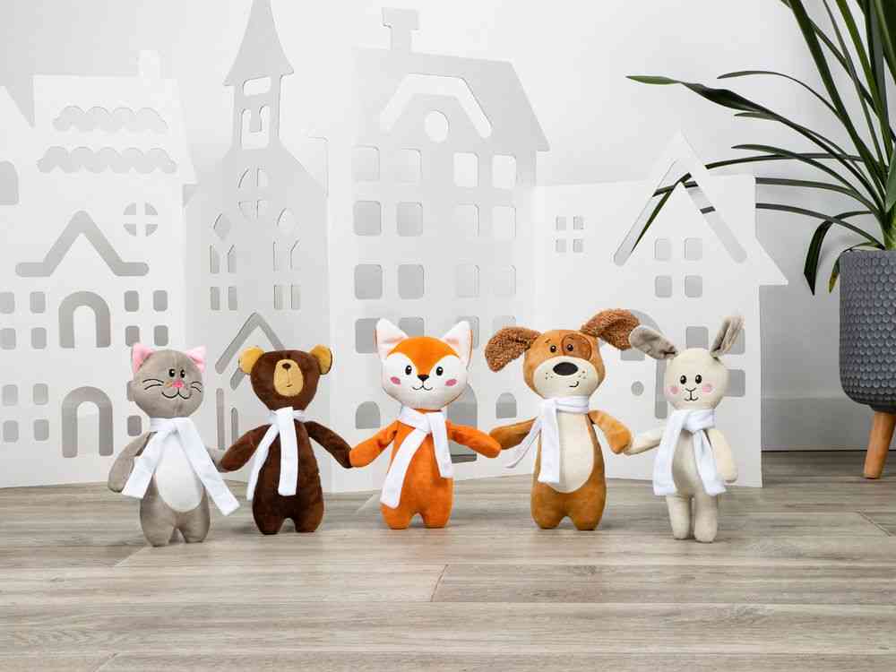 Мягкая игрушка Beastie Toys, лисенок с белым шарфом - 8