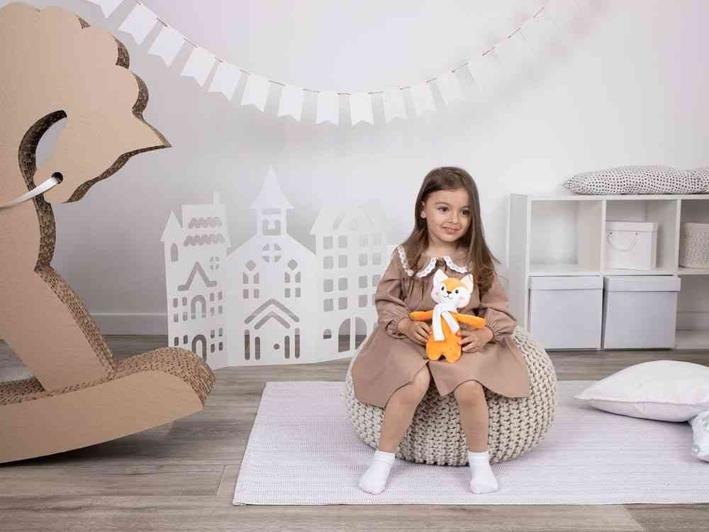 Мягкая игрушка Beastie Toys, лисенок с белым шарфом - 7