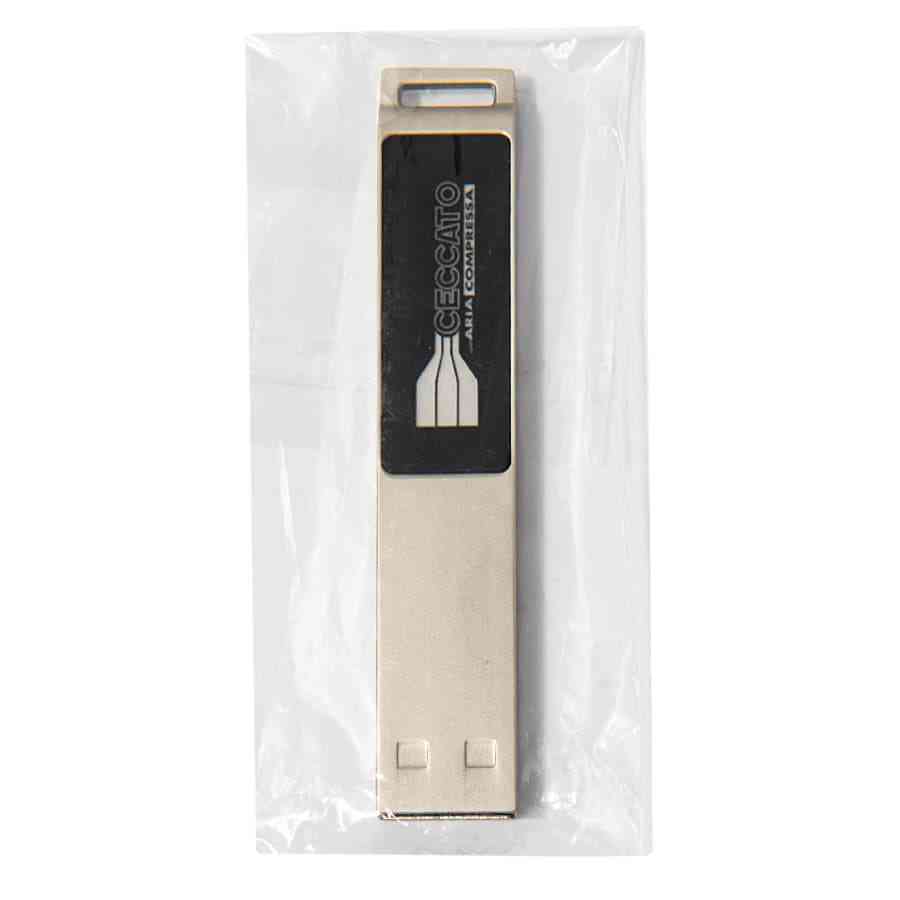 USB flash-карта LED с белой подсветкой (32Гб), серебристая, 6,6х1,2х0,45 см, металл - 4