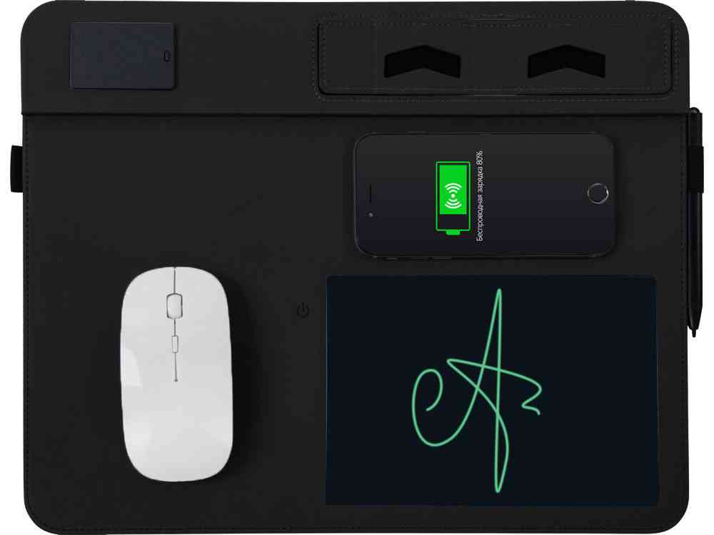 Многофункциональный коврик для мыши Multi Pad с беспроводной зарядкой и LCD экраном, 10 Вт - 3