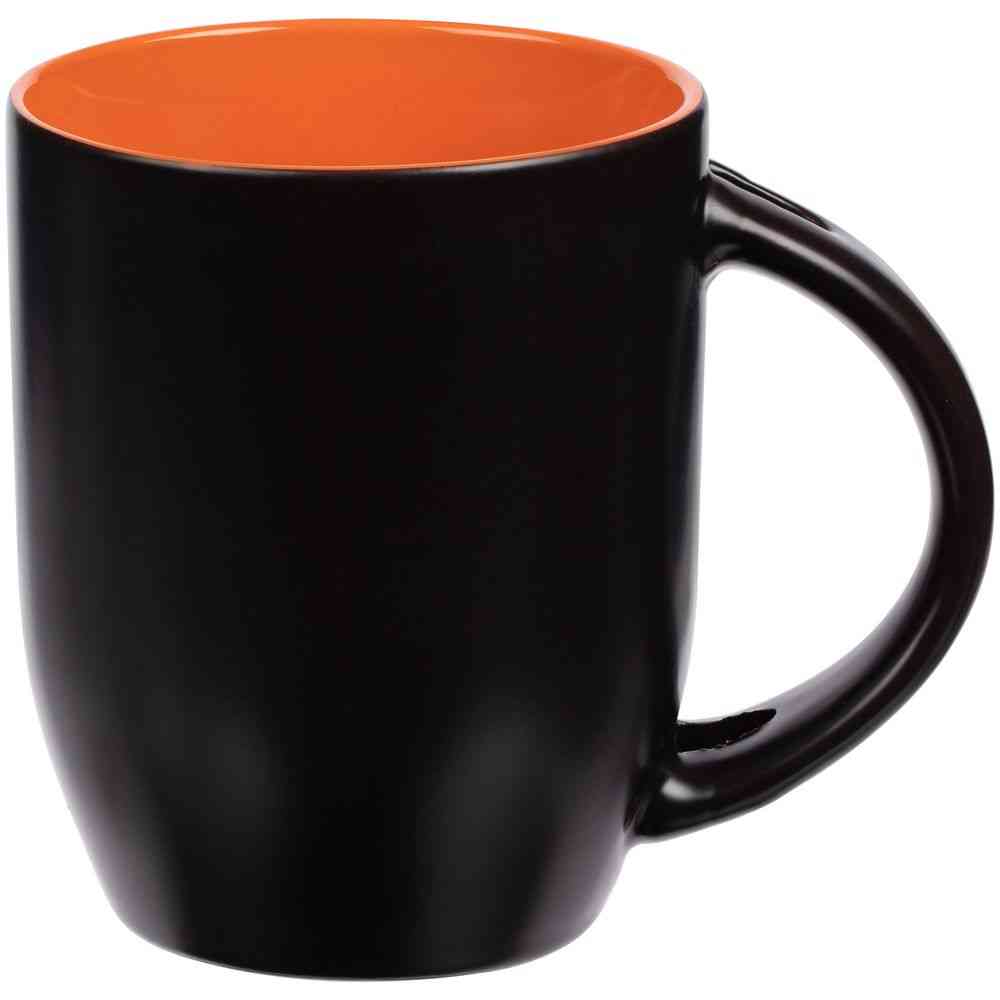 Кружка-хамелеон Melty с ложкой, черная с оранжевым - 2
