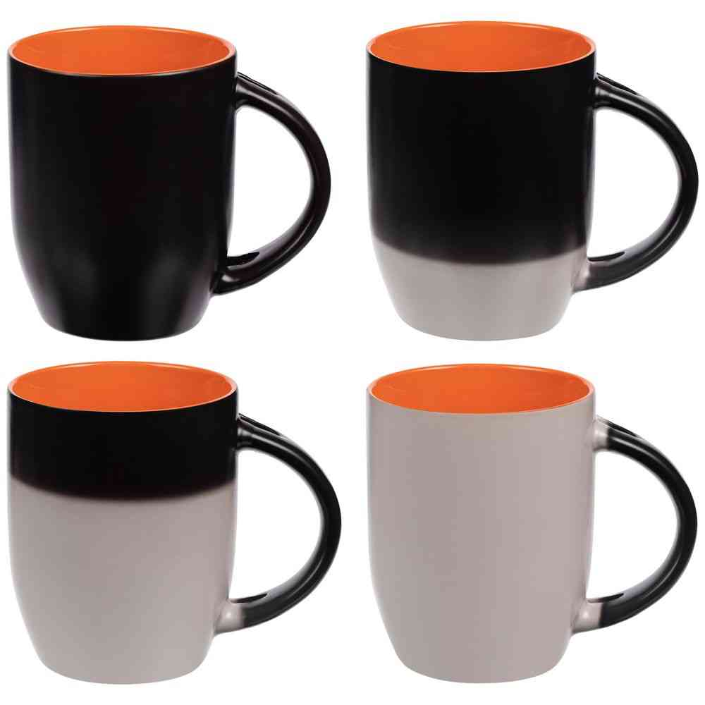 Кружка-хамелеон Melty с ложкой, черная с оранжевым - 5