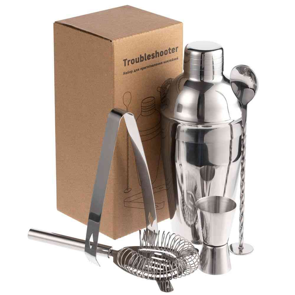 Набор для приготовления коктейлей Troubleshooter, серебристый - 3