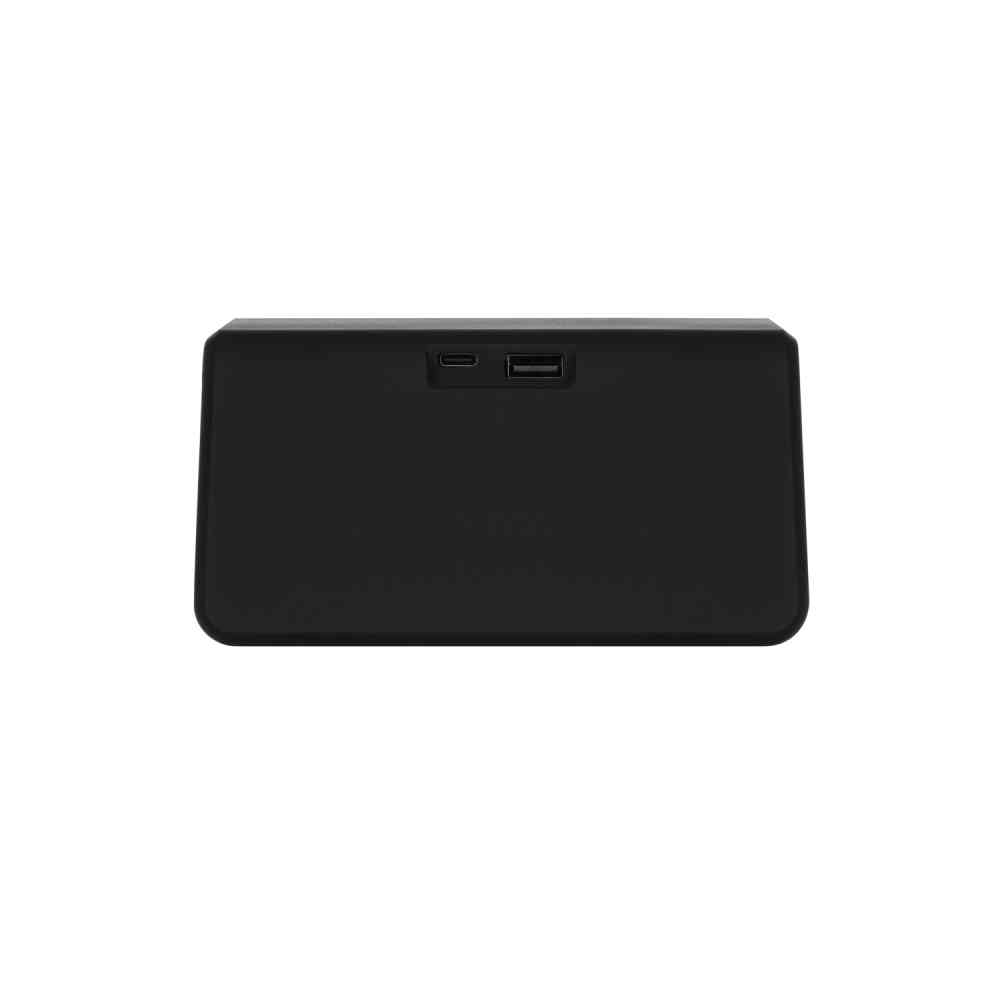 Настольные часы с подсветкой и беспроводной зарядкой 15W Flame, черные - 7