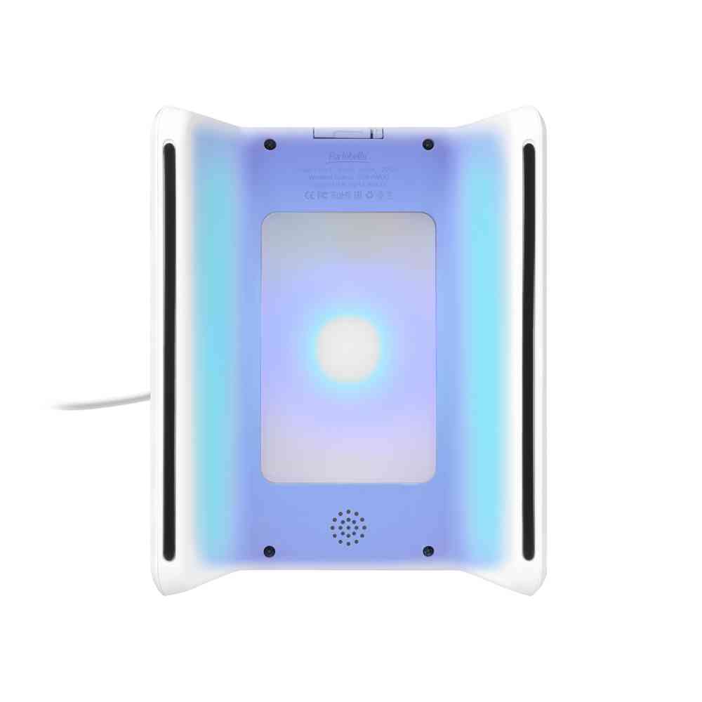 Настольные часы с подсветкой и беспроводной зарядкой 15W Flame, белые - 5