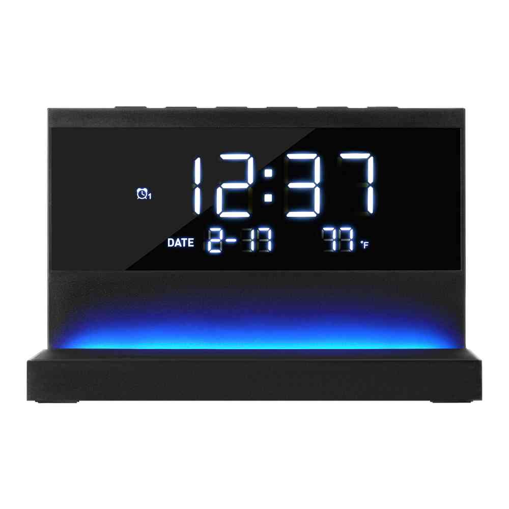 Настольные часы с подсветкой и беспроводной зарядкой 15W Glory - 7