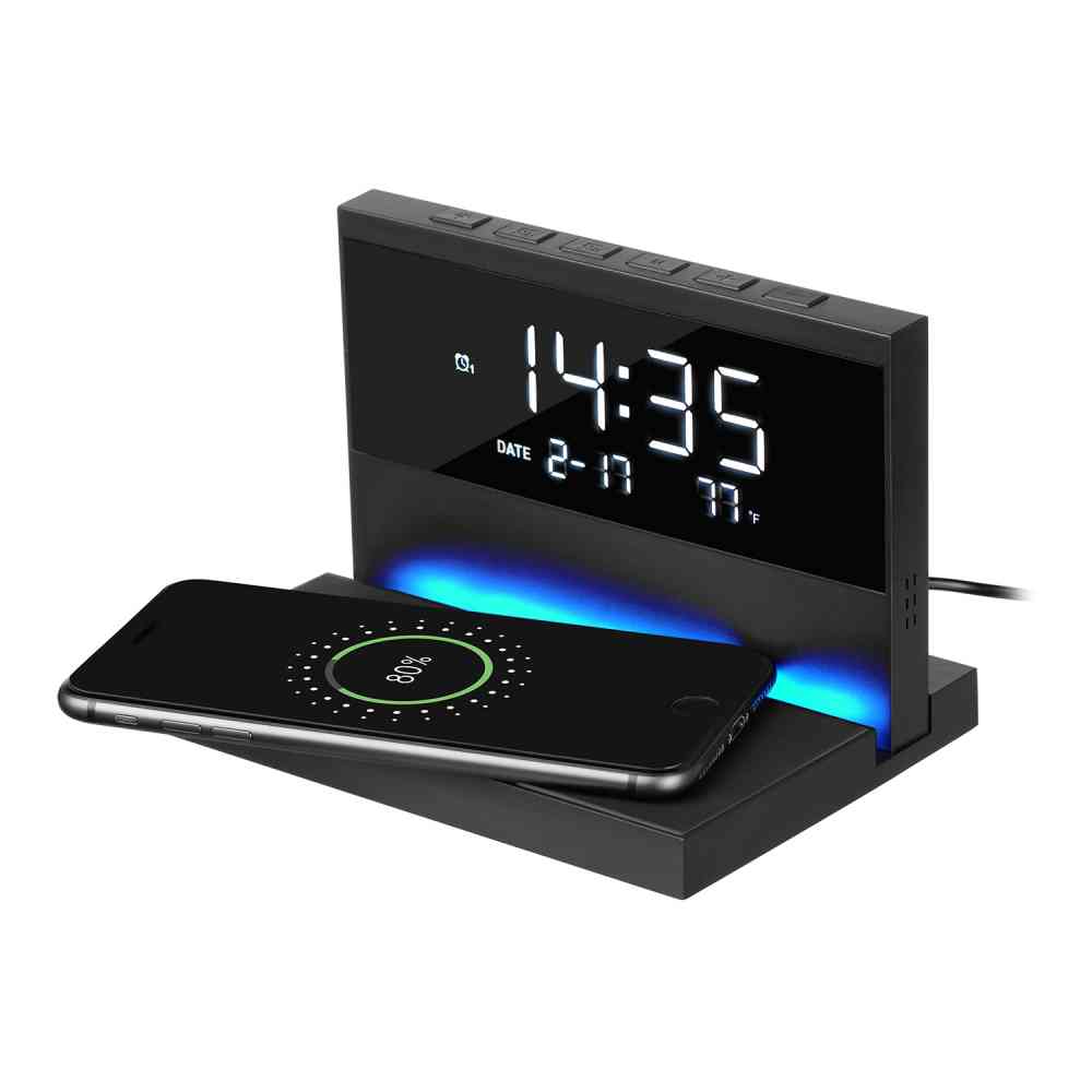 Настольные часы с подсветкой и беспроводной зарядкой 15W Glory - 8