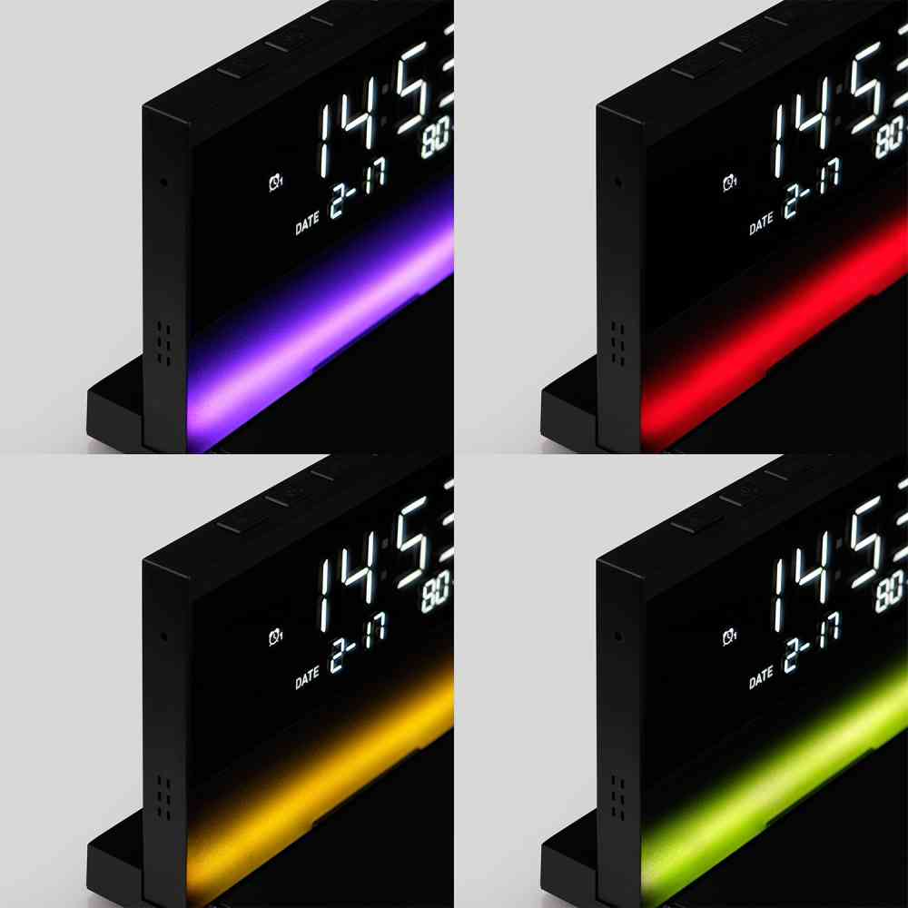 Настольные часы с подсветкой и беспроводной зарядкой 15W Glory - 9