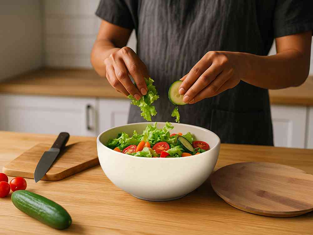 Салатник из натуральных волокон с бамбуковой крышкой Bowl - 11