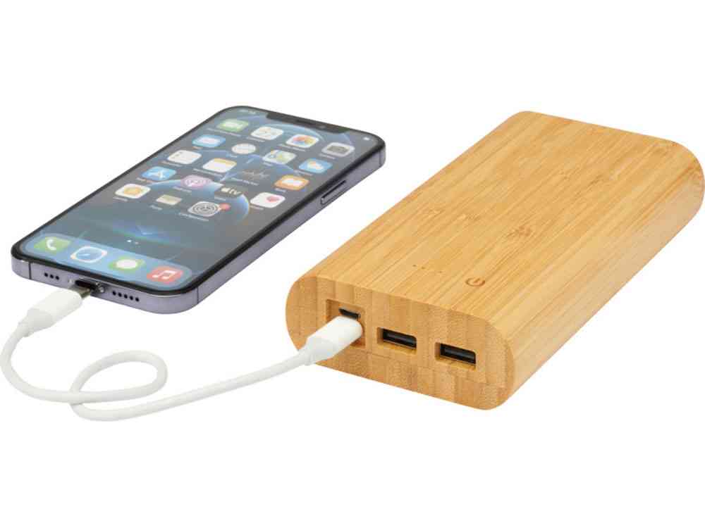 Портативное зарядное устройство Tulda из бамбука, 20000 mAh - 6