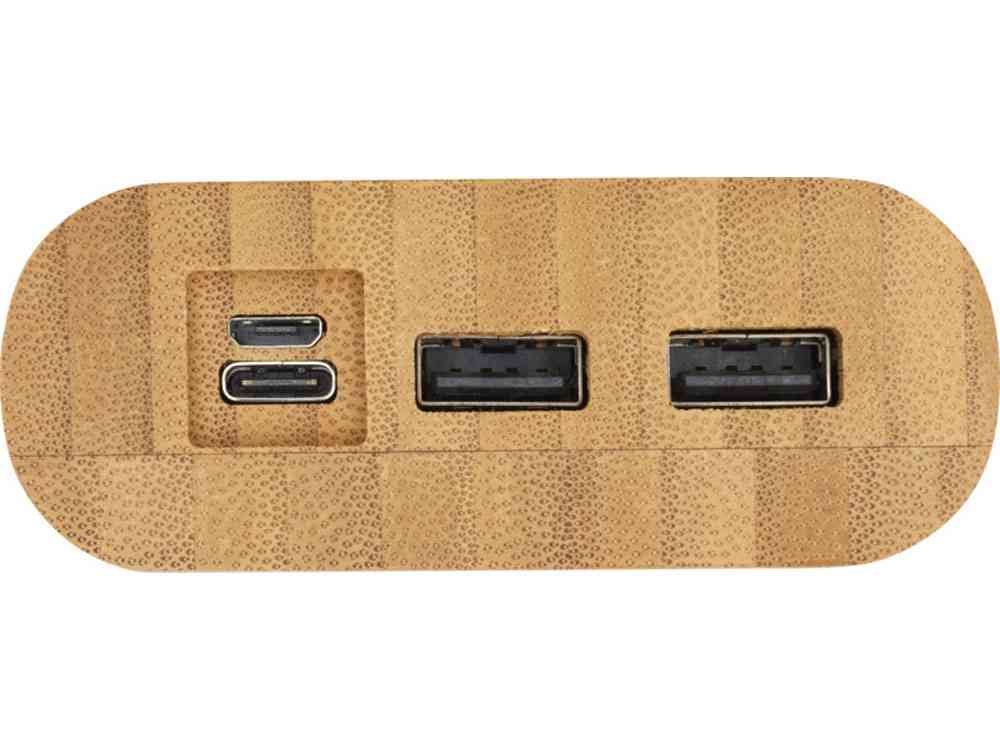 Портативное зарядное устройство Tulda из бамбука, 20000 mAh - 8