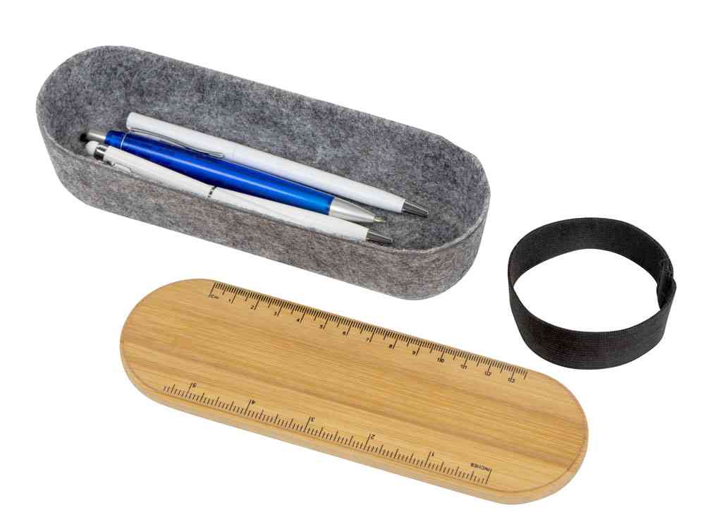 Пенал с линейкой и подставкой для телефона из бамбука Haruki - 6