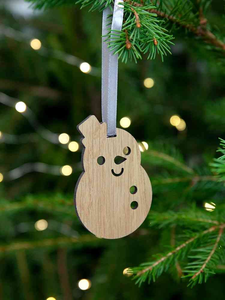 Деревянная подвеска Christmate, снеговик - 4