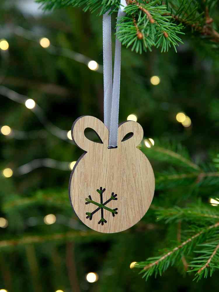 Деревянная подвеска Christmate, шар - 4