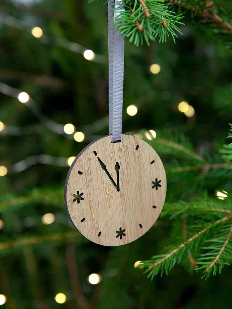 Деревянная подвеска Christmate, часы - 4