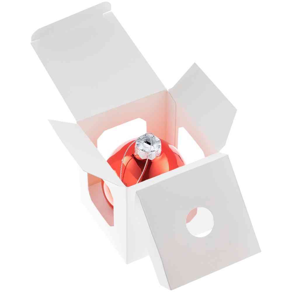 Елочный шар Finery Gloss, 8 см, глянцевый красный - 4