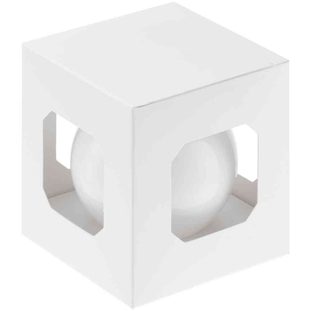 Елочный шар Finery Gloss, 8 см, глянцевый белый - 2