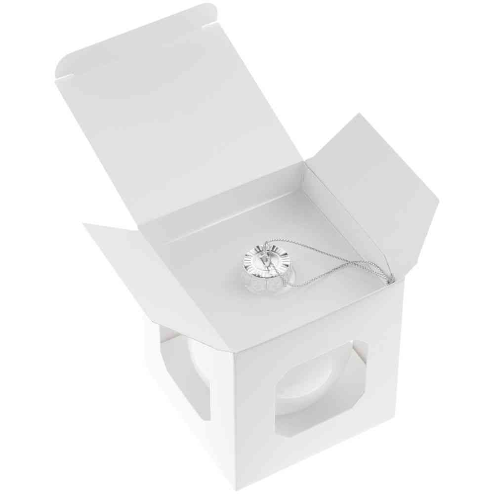 Елочный шар Finery Gloss, 8 см, глянцевый белый - 3