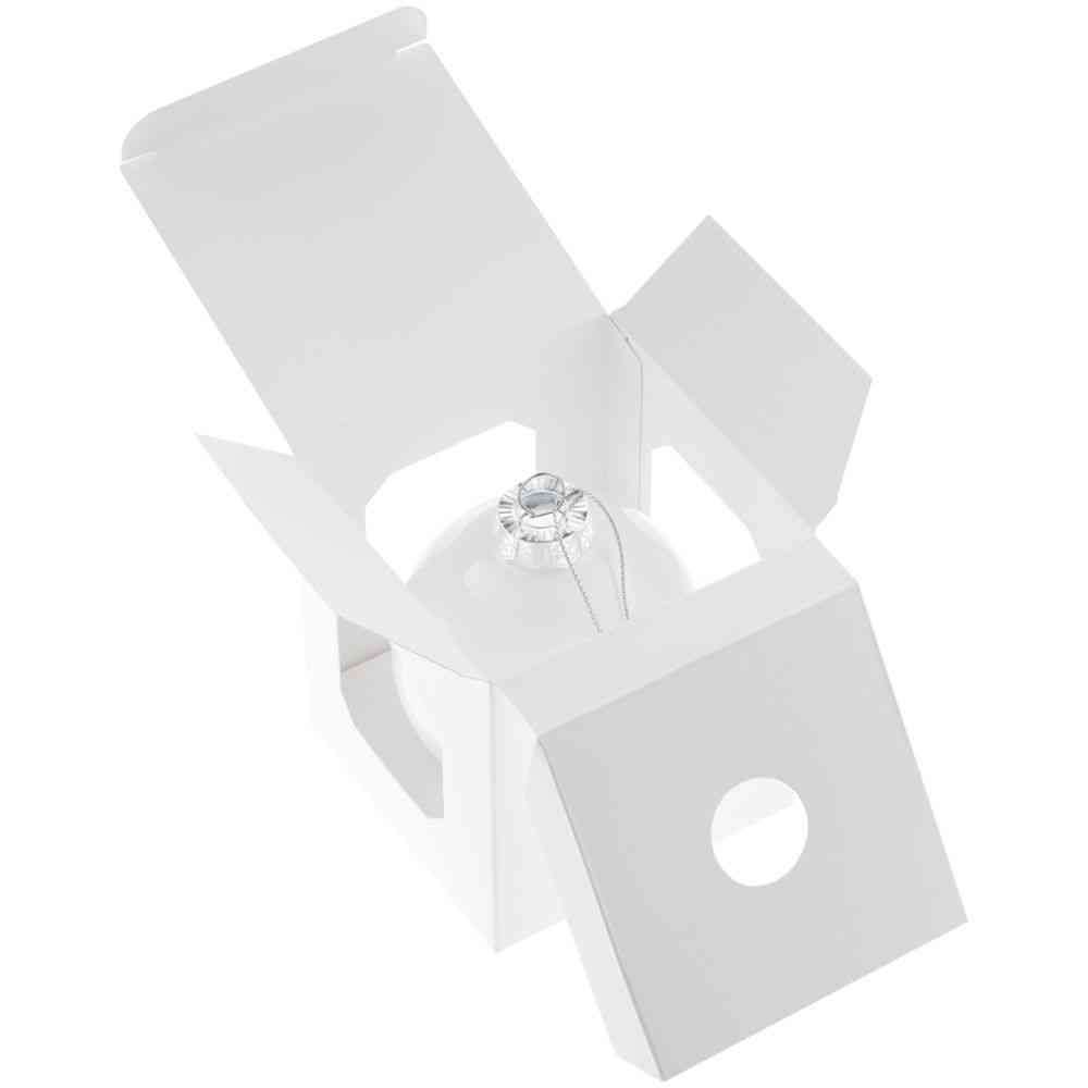 Елочный шар Finery Gloss, 8 см, глянцевый белый - 4