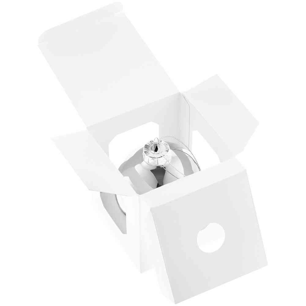 Елочный шар Finery Gloss, 8 см, глянцевый серебристый - 4