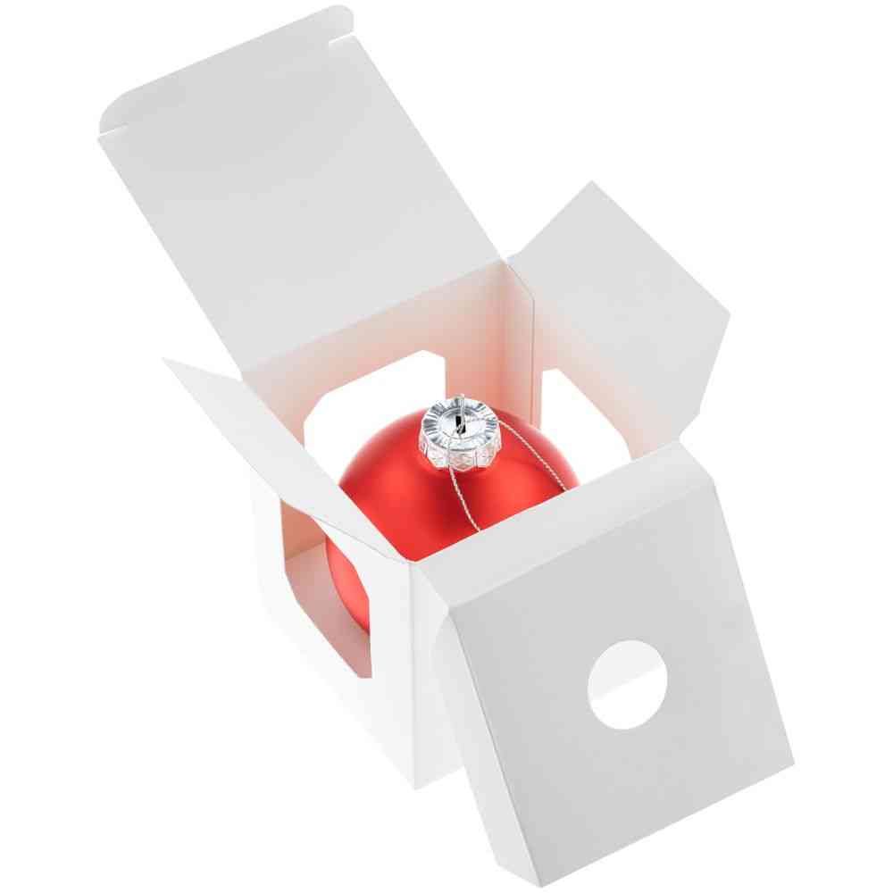 Елочный шар Finery Matt, 8 см, матовый красный - 4