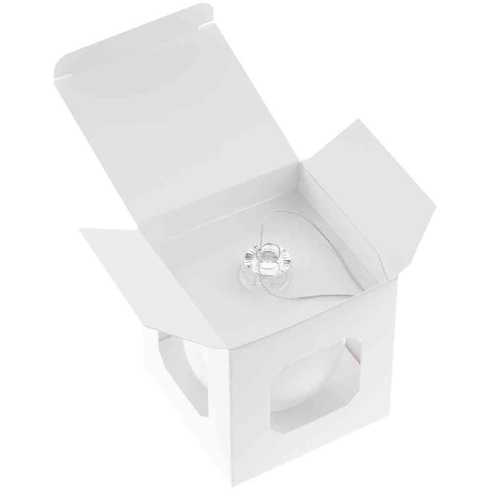 Елочный шар Finery Matt, 8 см, матовый белый - 3