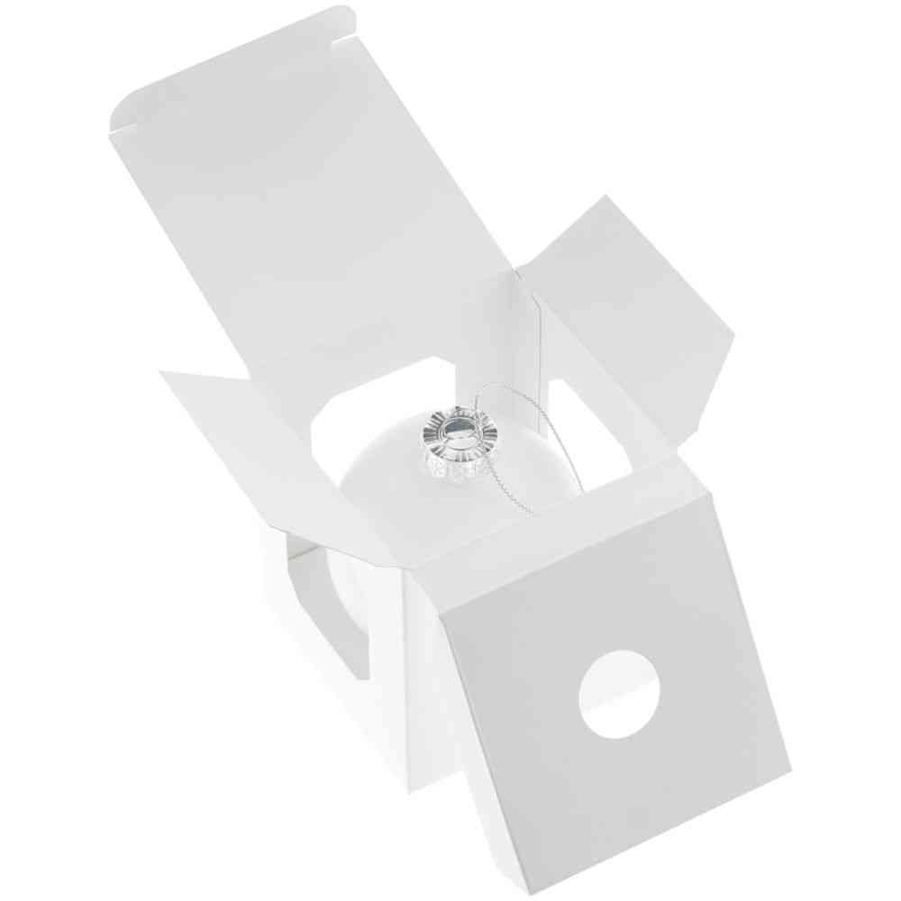 Елочный шар Finery Matt, 8 см, матовый белый - 4