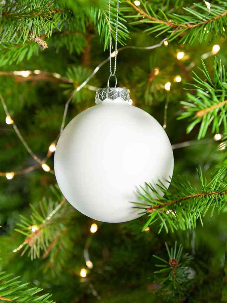 Елочный шар Finery Matt, 8 см, матовый белый - 5