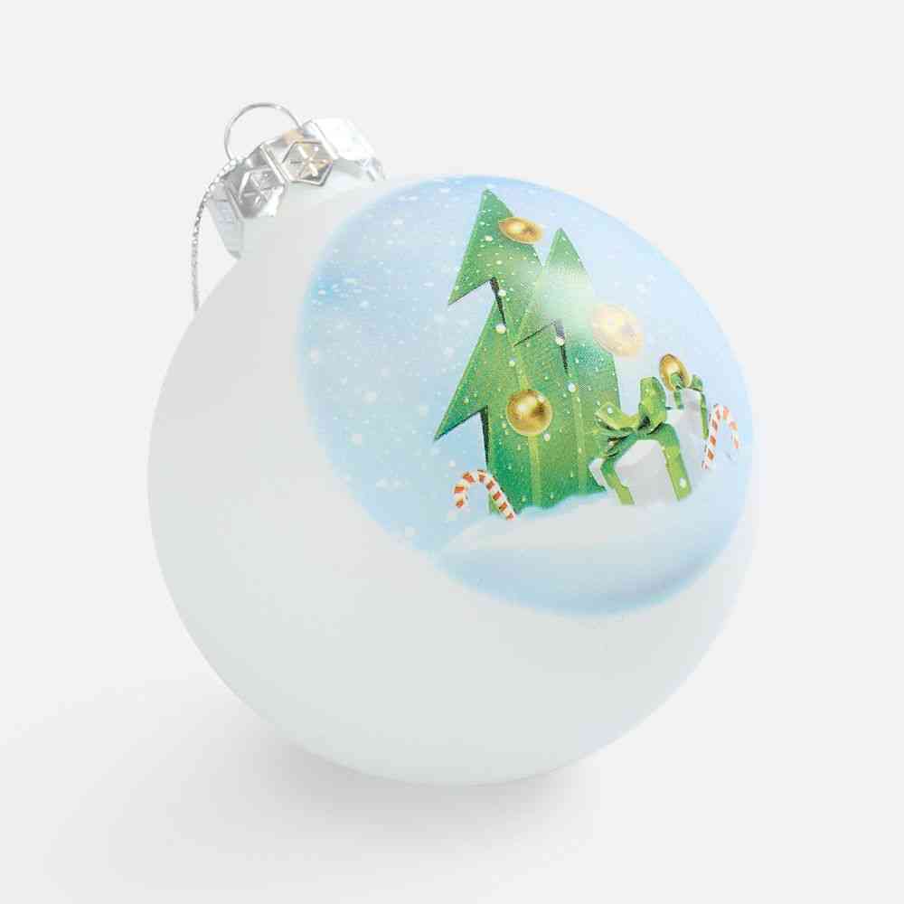 Елочный шар Finery Matt, 8 см, матовый белый - 6