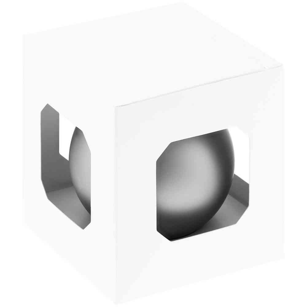 Елочный шар Finery Matt, 8 см, матовый серебристый - 2