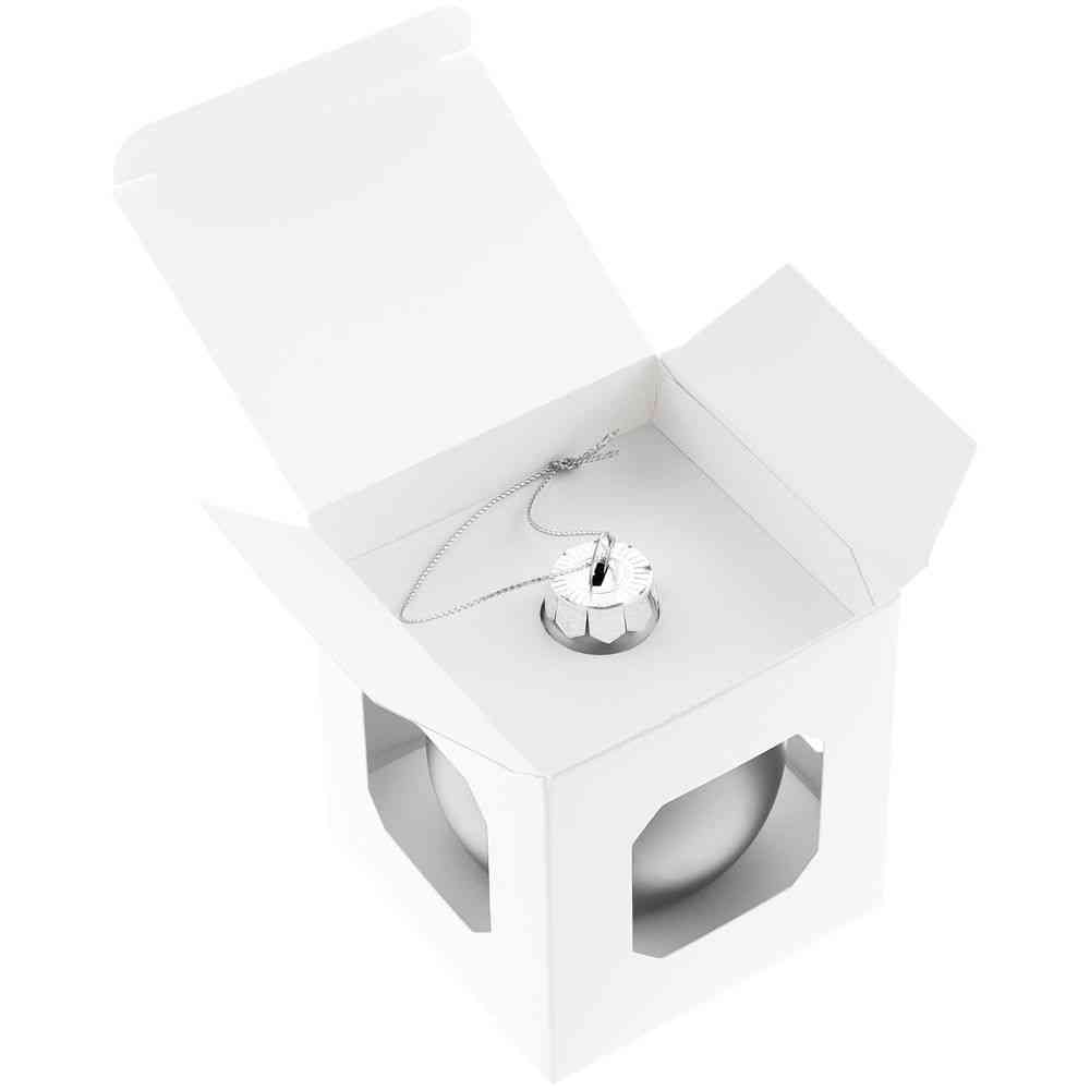 Елочный шар Finery Matt, 8 см, матовый серебристый - 3