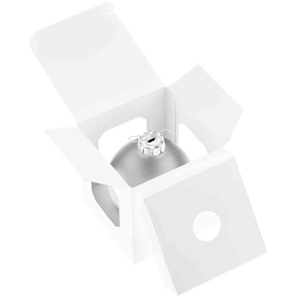 Елочный шар Finery Matt, 8 см, матовый серебристый - 4