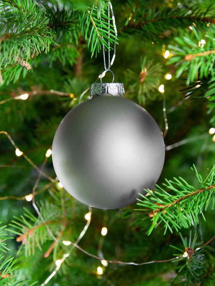 Елочный шар Finery Matt, 8 см, матовый серебристый - 5