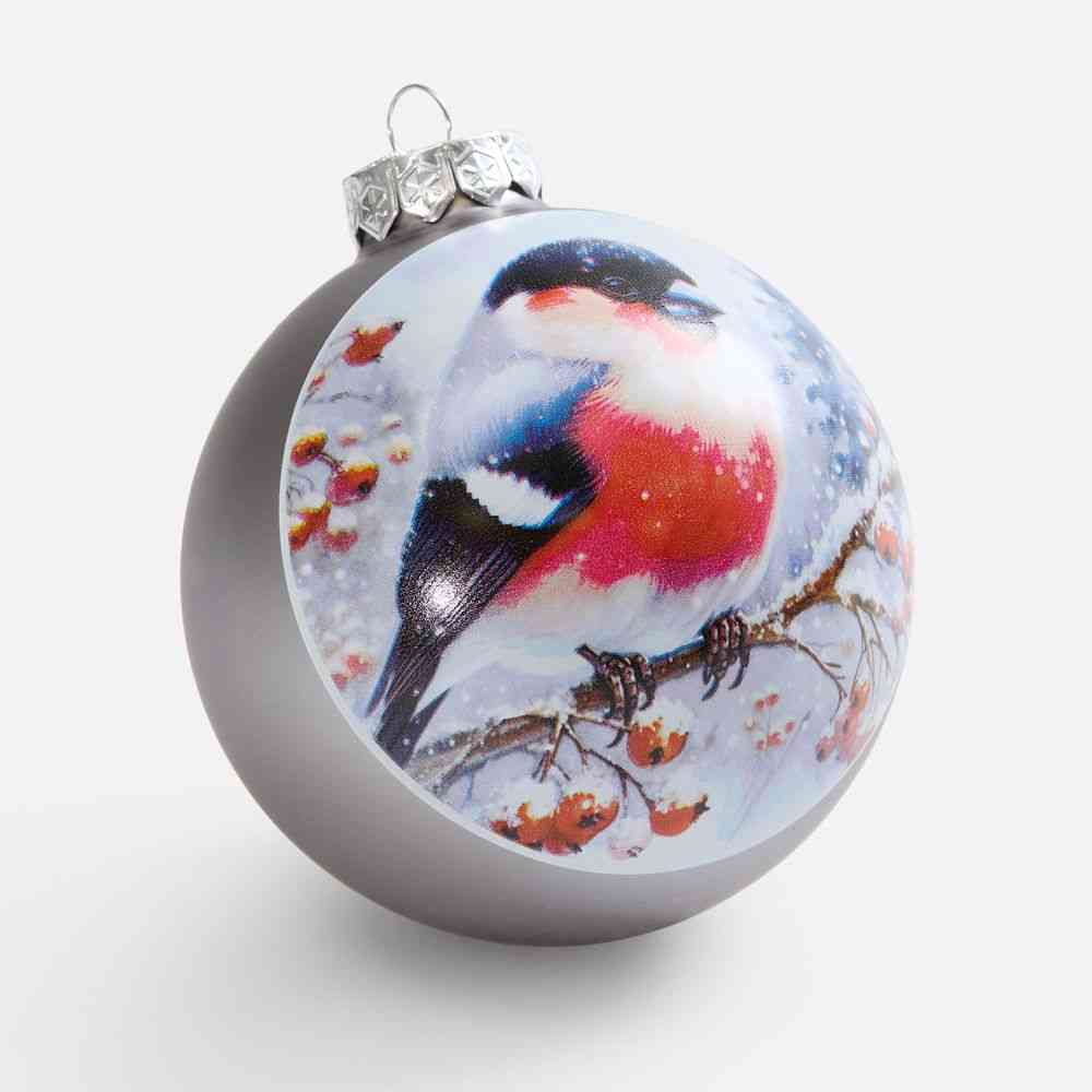 Елочный шар Finery Matt, 8 см, матовый серебристый - 6