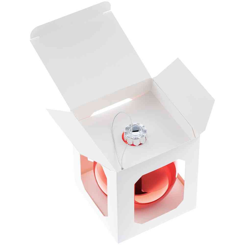 Елочный шар Finery Gloss, 10 см, глянцевый красный - 4