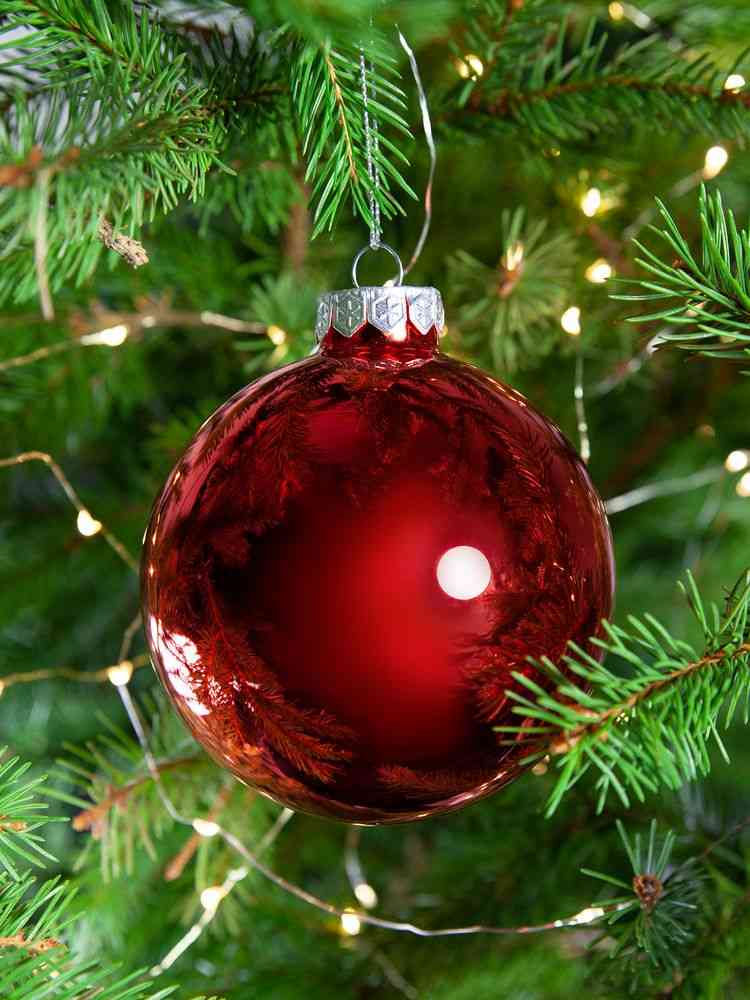 Елочный шар Finery Gloss, 10 см, глянцевый красный - 6