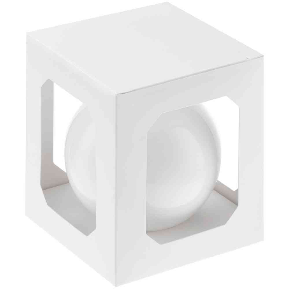 Елочный шар Finery Gloss, 10 см, глянцевый белый - 3