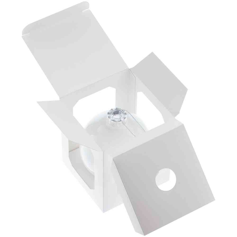 Елочный шар Finery Gloss, 10 см, глянцевый белый - 5