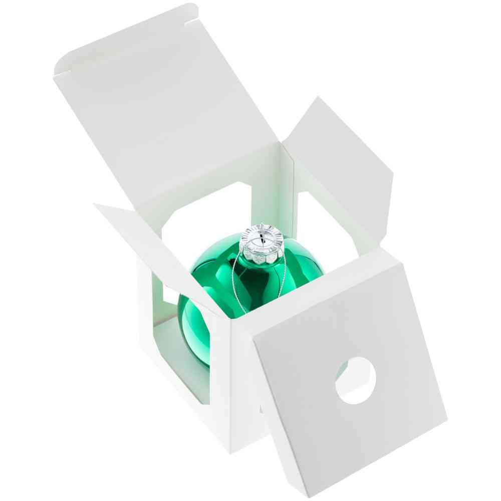 Елочный шар Finery Gloss, 10 см, глянцевый зеленый - 5