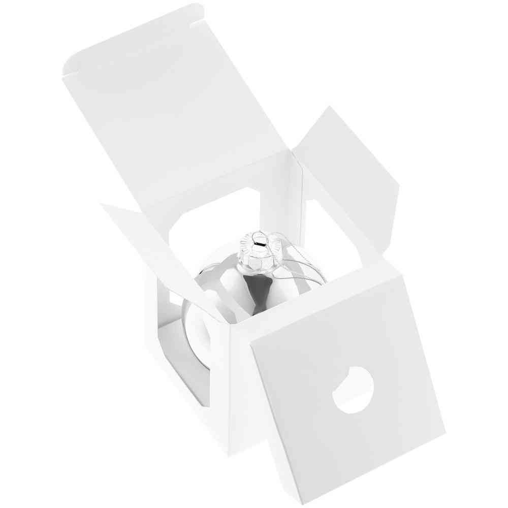 Елочный шар Finery Gloss, 10 см, глянцевый серебристый - 5