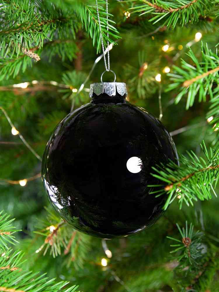 Елочный шар Finery Gloss, 10 см, глянцевый черный - 6