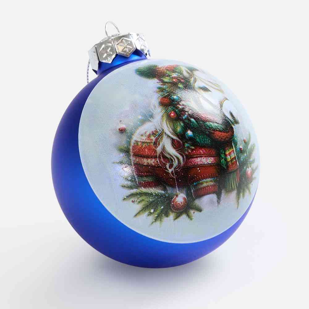 Елочный шар Finery Matt, 10 см, матовый синий - 7