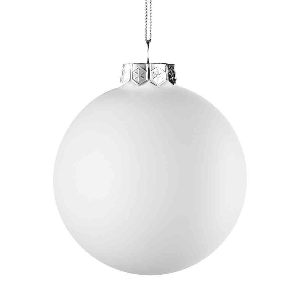 Елочный шар Finery Matt, 10 см, матовый белый - 2