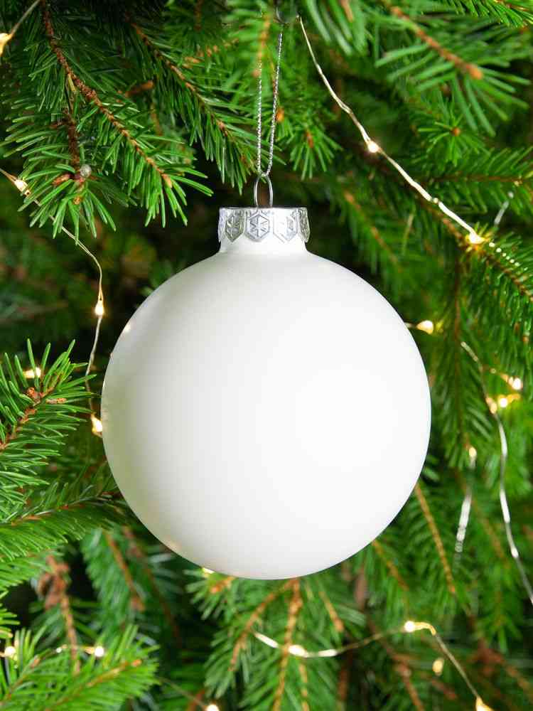 Елочный шар Finery Matt, 10 см, матовый белый - 6