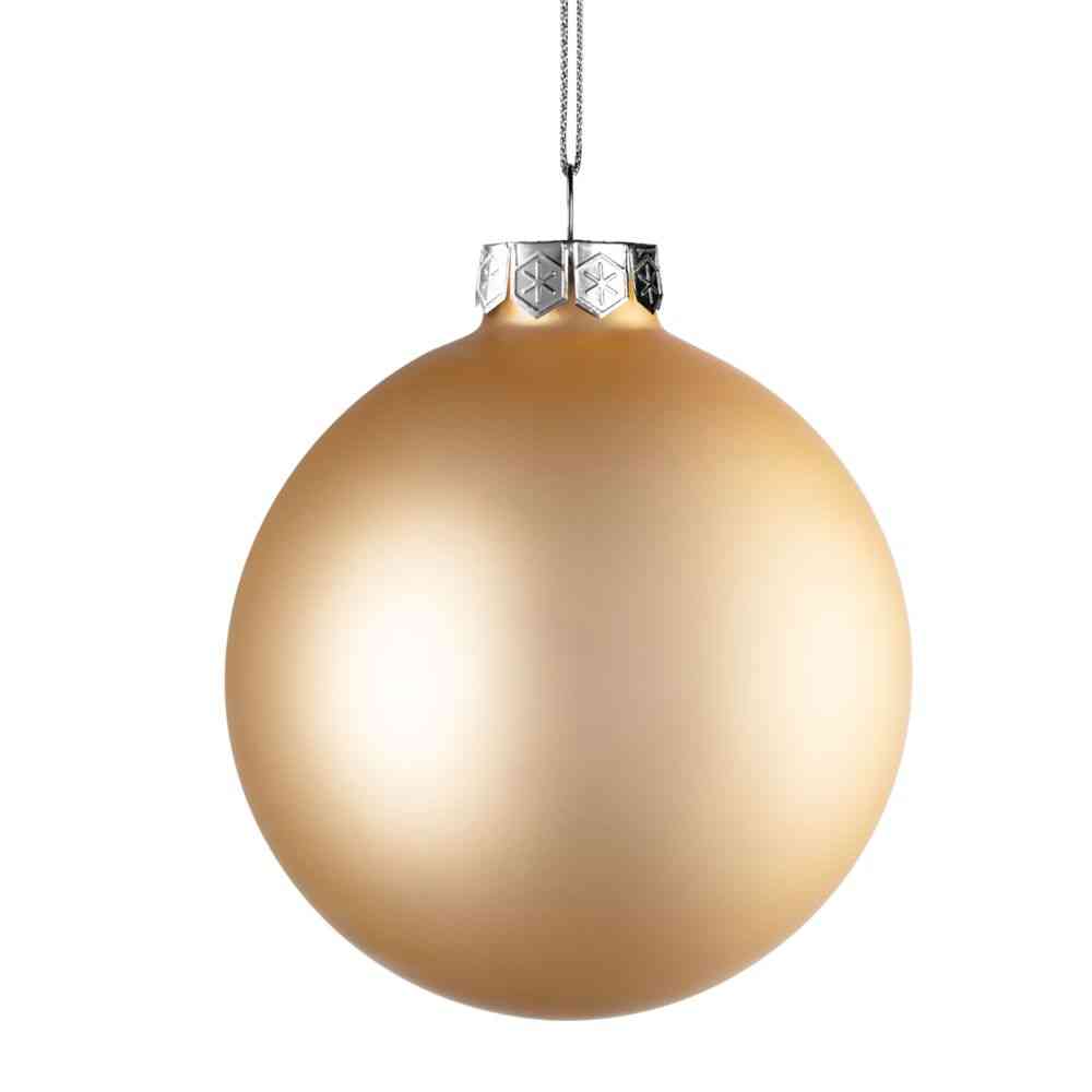 Елочный шар Finery Matt, 10 см, матовый золотистый - 2