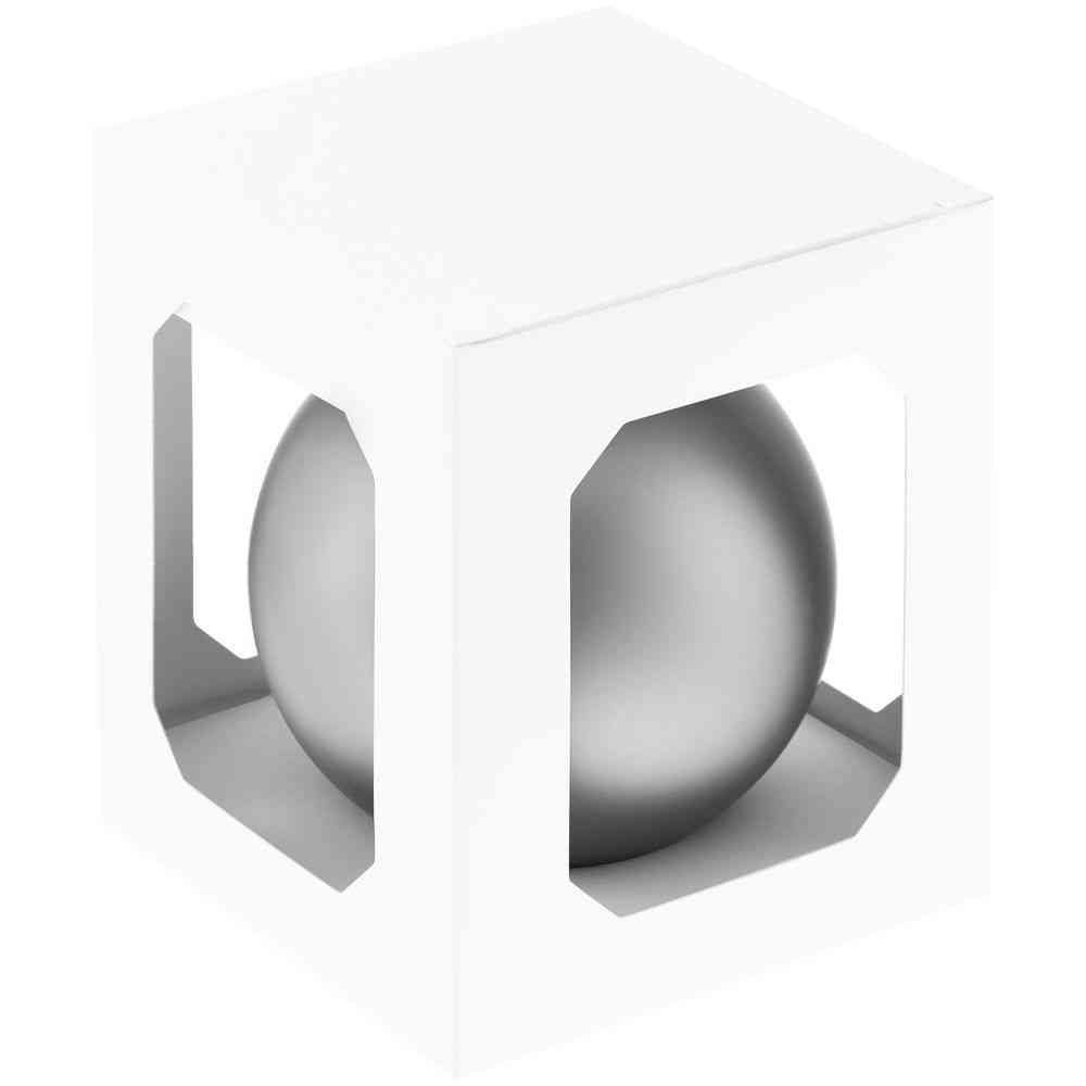 Елочный шар Finery Matt, 10 см, матовый серебристый - 3