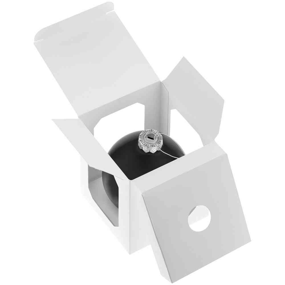 Елочный шар Finery Matt, 10 см, матовый черный - 5