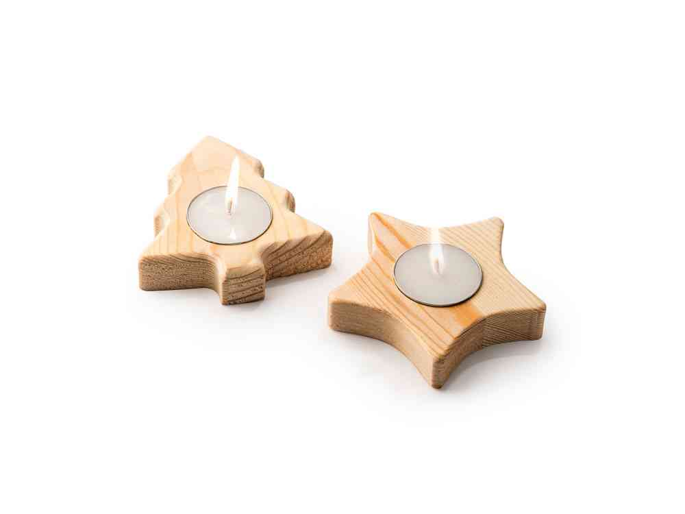 Свеча MAKA на деревянной подставке - 2