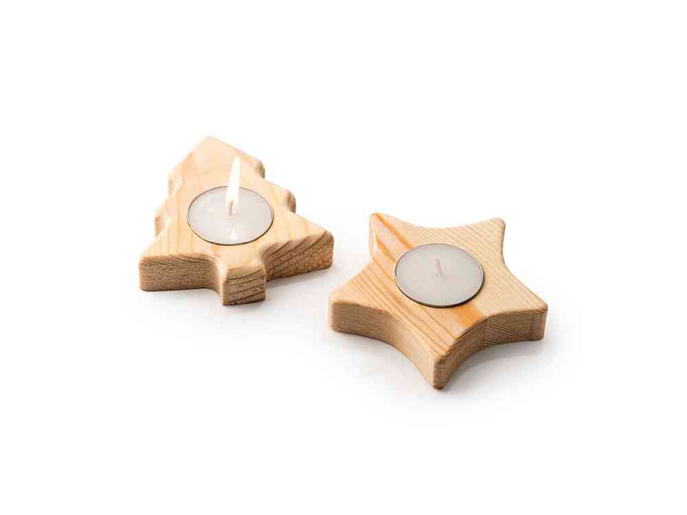 Свеча MAKA на деревянной подставке - 4