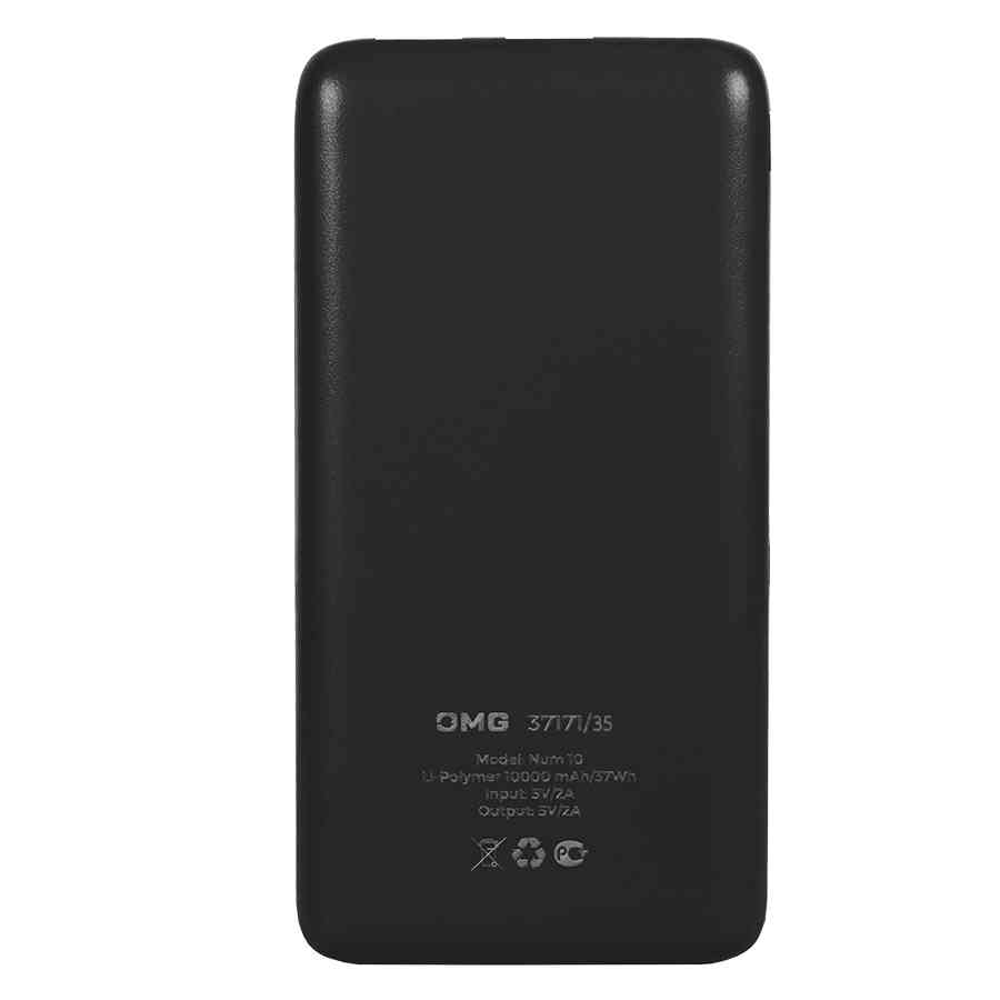 Универсальный аккумулятор Num 10 (10000 мАч), черный, 13,9х6.9х1,4 см - 3